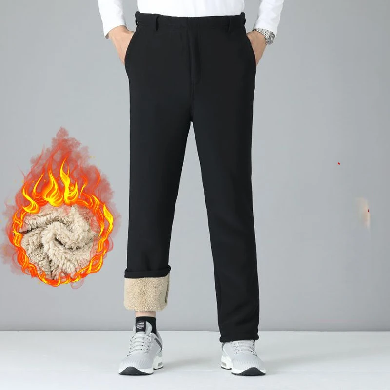 

2023 New Autumn Winter Men's Clothing Brand Casual Pants Thicken Warm Long Trousers High Quality Business Fashion Trousers L69