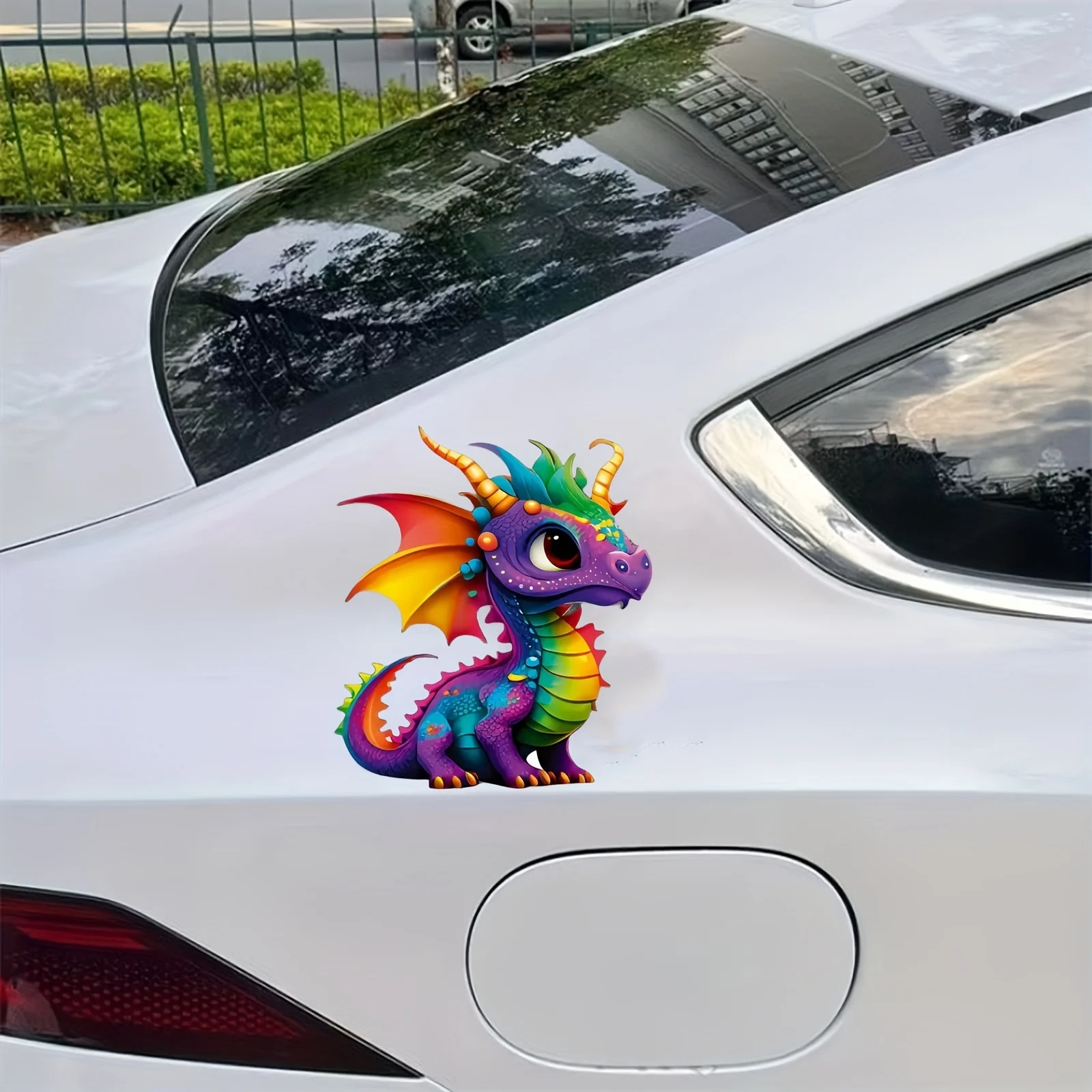 

2pcs Cute Dragon Vinyl Stickers - For Laptops, Cars & Water Bottles (Christmas Edition)