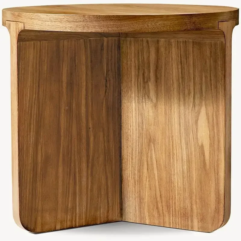 원목 가장자리가 있는 이동식 소파 사이드 테이블, 고급 침실 침대 옆 코너 테이블