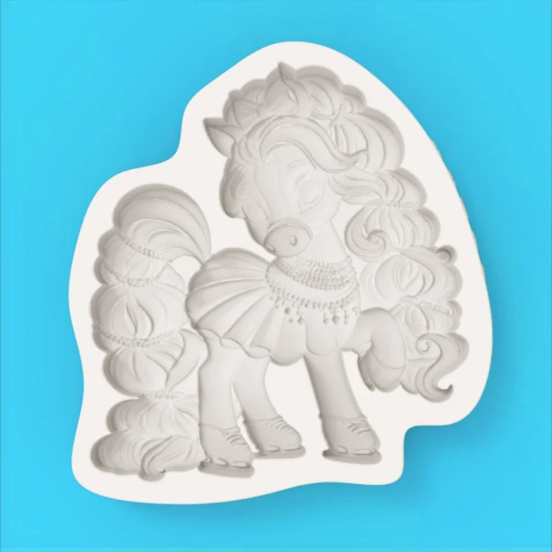 Gorgeous Prom Pony Mold, Detailed Hair and Dress Modeling, Silicone Mold for Chocolate Candy Fondant Making - view 3