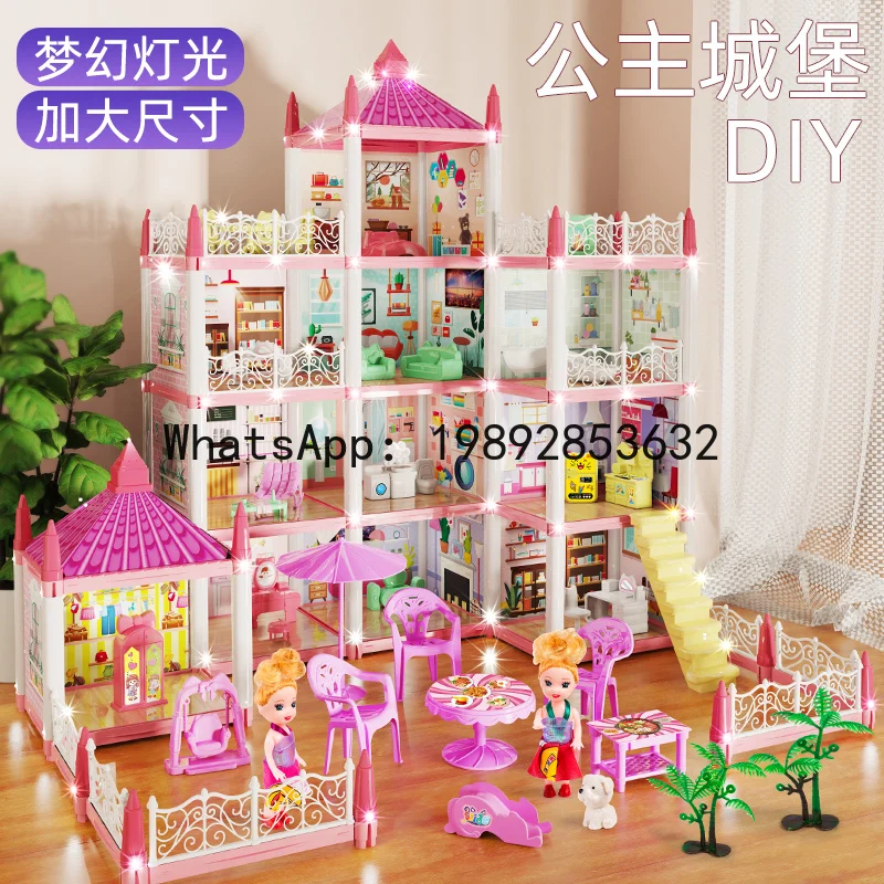 Gioco di finzione per bambini, casa delle bambole giocattolo per ragazze dai 3 ai 6 anni, regalo di compleanno