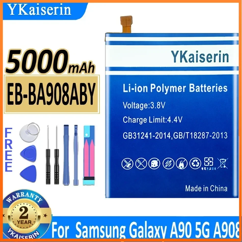 YKaiserin 5000mAh EB-BA908ABY EBBA908ABY Battery Replacement For SAMSUNG Galaxy A90 5G A908 Batteria + Tools