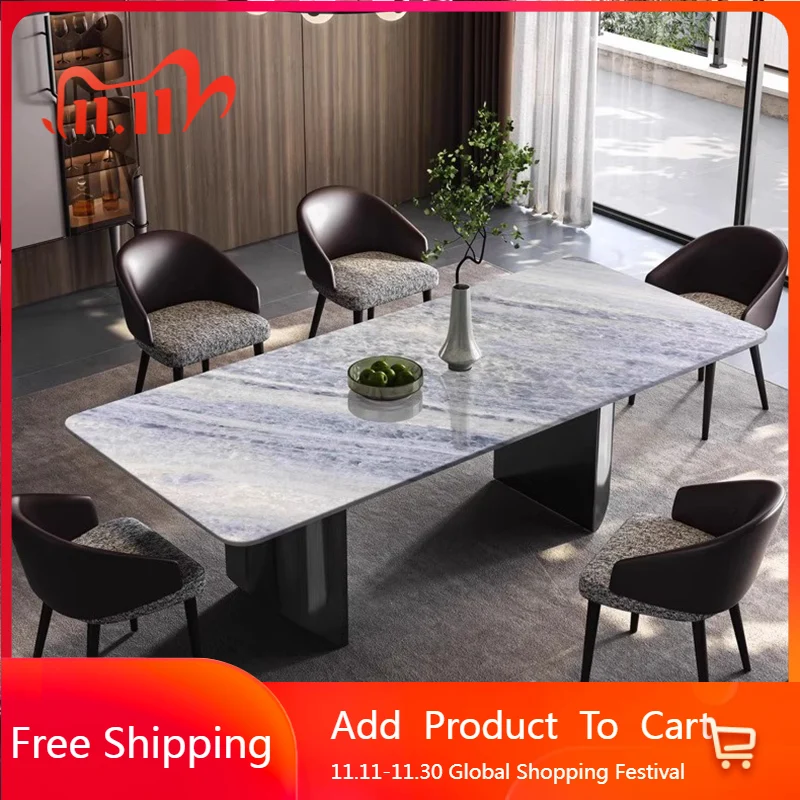 

Marble Center Dining Table Nordic Modern Luxury Office Service Dining Table Designer Corner Mesas De Jantar Office Furniture