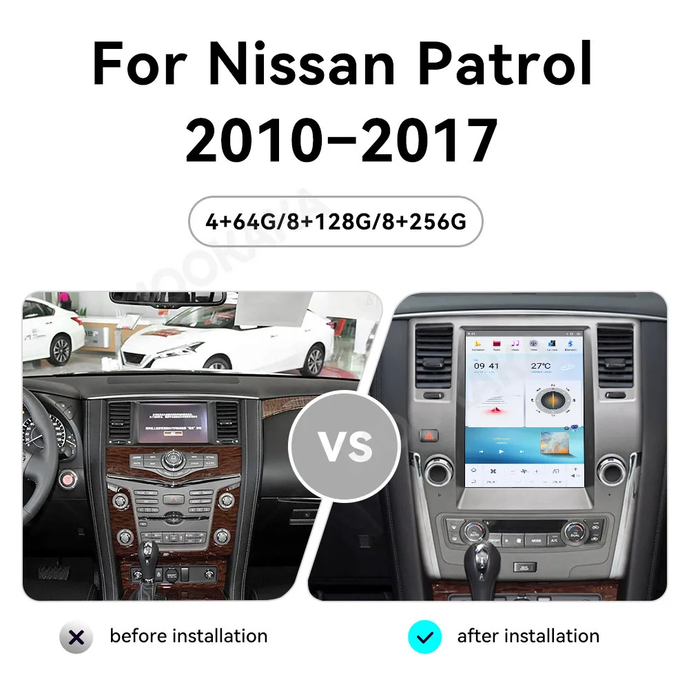 For Nissan Patrol 2010 - 2018 Car Radio Multimedia Player Wireless Carplay Android Auto Autoradio Stereo GPS Navi Head Unit WiFi