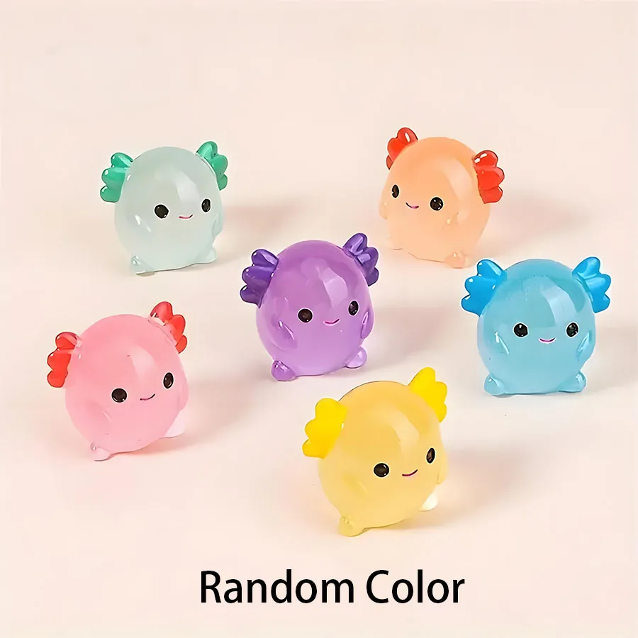 10/20 قطعة مضيئة صغيرة الراتنج Axolotl مصغرة توهج في الظلام Axolotl شخصيات حيوانات صغيرة حلية DIY بها بنفسك حديقة الجنية