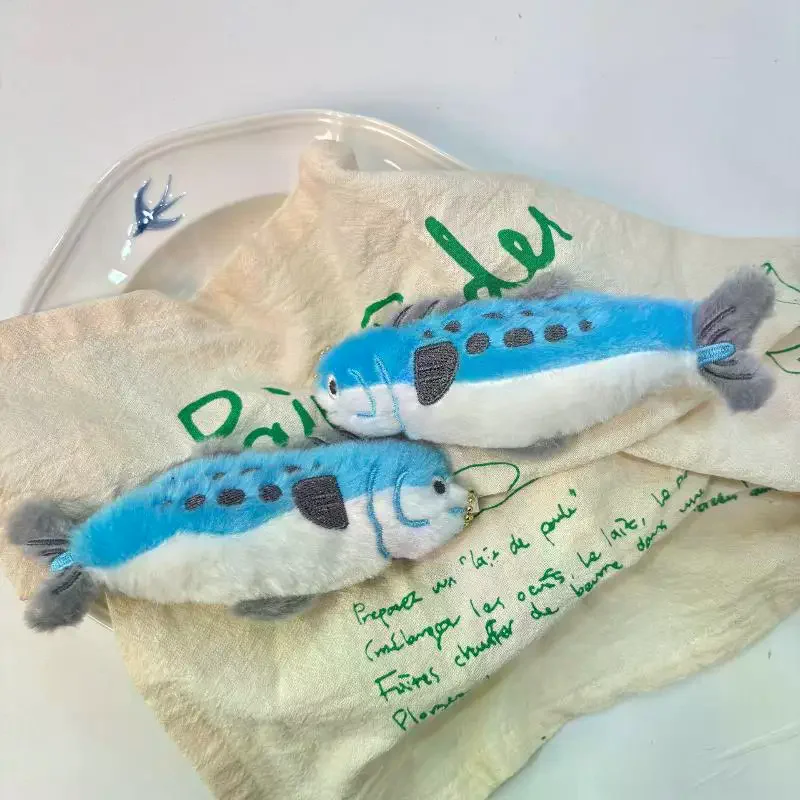 Bonito dos desenhos animados simulado cavala boneca pingente de pelúcia chaveiro ornamento peixe boneca de pelúcia chaveiro mochila saco decoração presente do miúdo