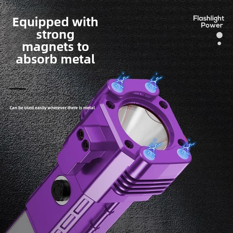 Multifunctional Car Emergency Protective Flashlight Rechargeable Strong Light Window Breaker Safety Hammer Outdoor Escape Tool