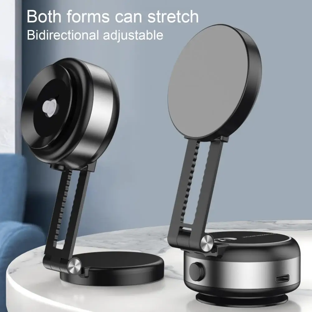 

Magnetic Car Phone Holder Powerful Electric Suction Cup Vacuum 360 Degree Rotating Adjustable Telescopic Phone Stand