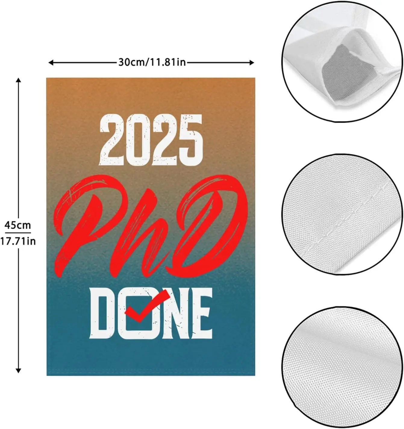 PH.D DONE 2025 تشريح الطبيب دكتوراه ساحة العلم 12x18 مزدوجة الوجهين الجدة منزل العلم للحديقة HZZ #2