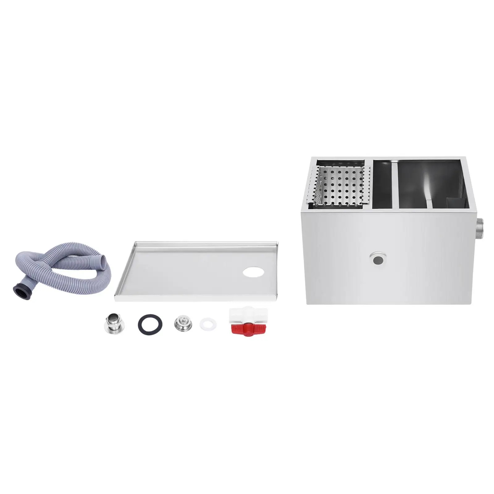 Efficient Grease Trap Interceptor Stainless Steel Under Sink Waste Oil Separator Easy Cleaning for Cafe Kitchen