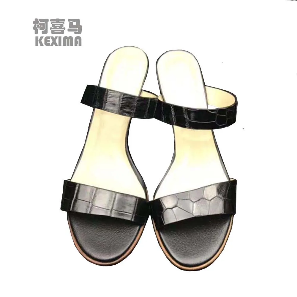 yingshang new arrival women crocodile leather sandals crocodile shoes female crocodile sandals