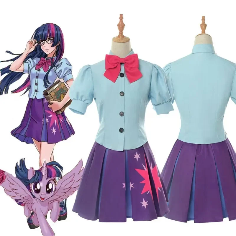 Twilight Sparkle Costume Human Dress Cosplay Costume Adult Pink Suit Halloween Carnival Cosplay Costumes For Women Girls uniform