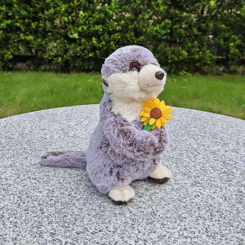 Super Cute Raccoon Plush Toy Cute Slender Mongoose Plush Toy Gray Swamp Weasel Doll Simulation Stuffed Doll Kawaii Toy Gifts