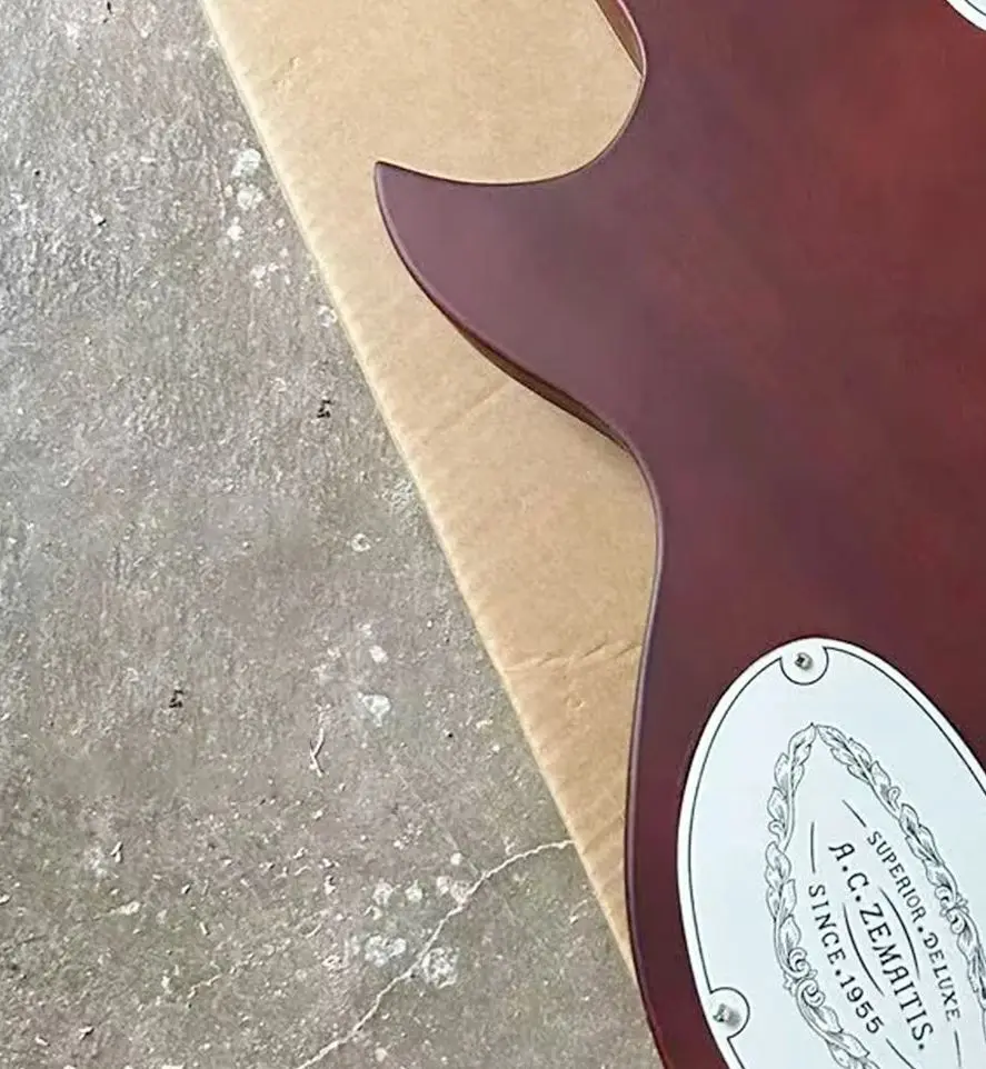 High Quality Retro-literary Plate Aluminum Engraving Custom Metal Front Series Natural Electric Guitar