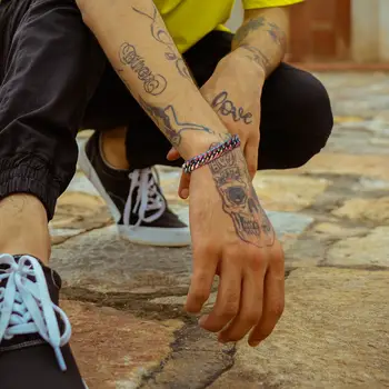 Vnox 8mm/10mm/12mm 古巴鏈手鍊,男女通用,彩虹色不鏽鋼方形邁阿密鏈腕帶飾品 10 最佳銷售 彩虹首飾 - №4