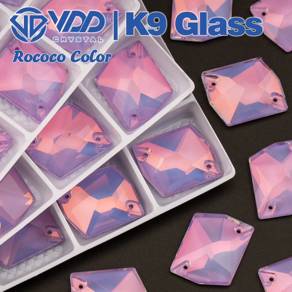 VDD 17x21mm Rokoko-Violett K9 Glas Aufnähbare Strasssteine Hochwertige AAAAA Kristall Flache Rückseite Näh-Strasssteine – Detail 2