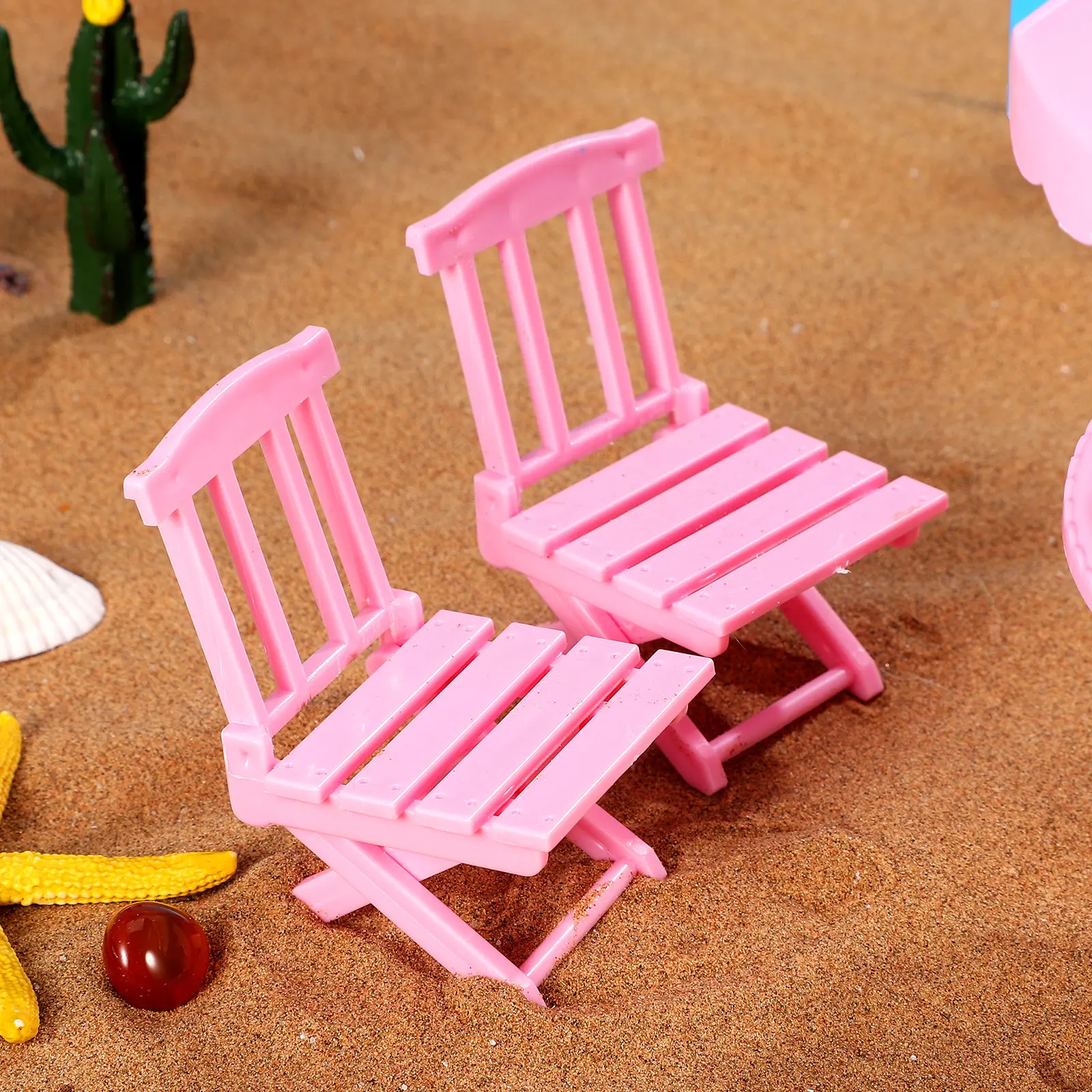 

1Set Miniature Table Chair Craft Set with Mini Mugs for Dollhouse Miniature Garden Diorama Decoration Sturdy Plastic Realistic