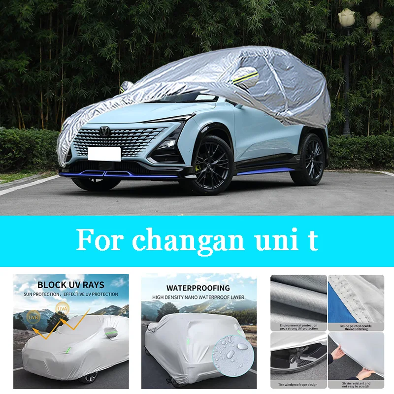 

Car Cover Outdoor Full Exterior Snow Cover Sunshade Waterproof Dustproof Protection with Reflective Strips for Changan Uni T