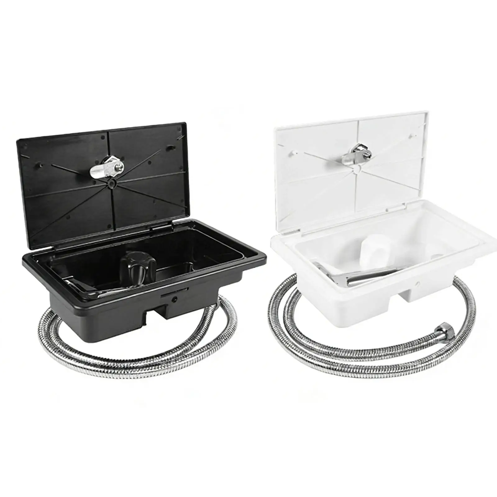 

Sturdy RV Exterior Shower Box Kit with Temperature Adjustment Portable Outdoor Shower for Motorhome and Camping