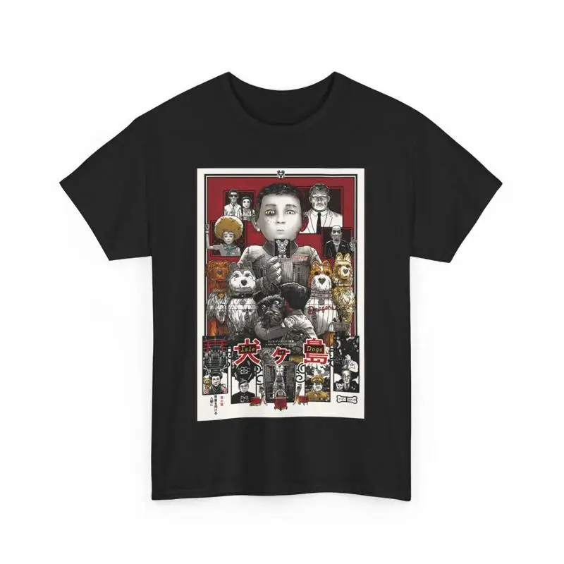 Wes Anderson Isle of Dogs película camiseta algodón pesado