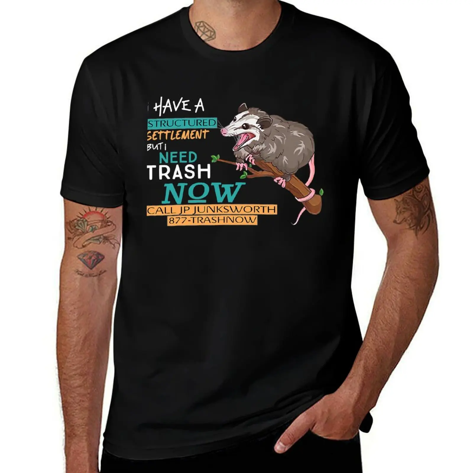 I Have A Structured Settlement But I Need Trash Now Funny T-Shirt Moisture Wicking Quick Dry Tee T-Shirt