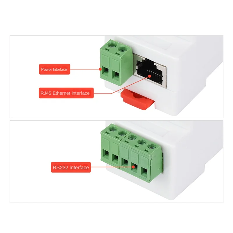 

RS232 TO ETH Industry Rail Type Serial Server RS232 To RJ45 Ethernet Module 300-115200Bps IP To Serial Module