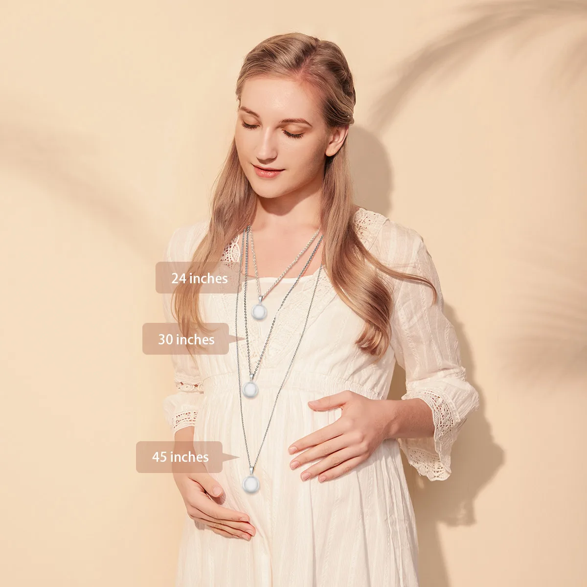 Eudora Harmony Ball Angel Caller Pregnancy Bola Pendant Necklace Simple Smooth Chime Bell Ball Jewelry for Women Mom\'s day Gift