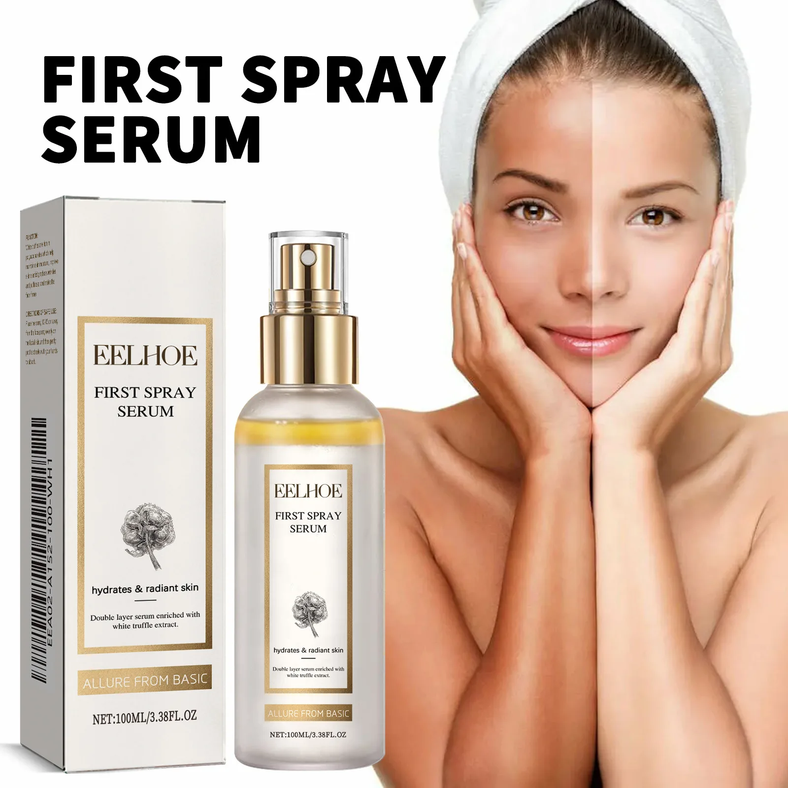 EELHOE White Truffle Face Mist 100ml， Hydrating Brightening Glow Facial Spray Essence， Anti Aging Essence for All Skin Types