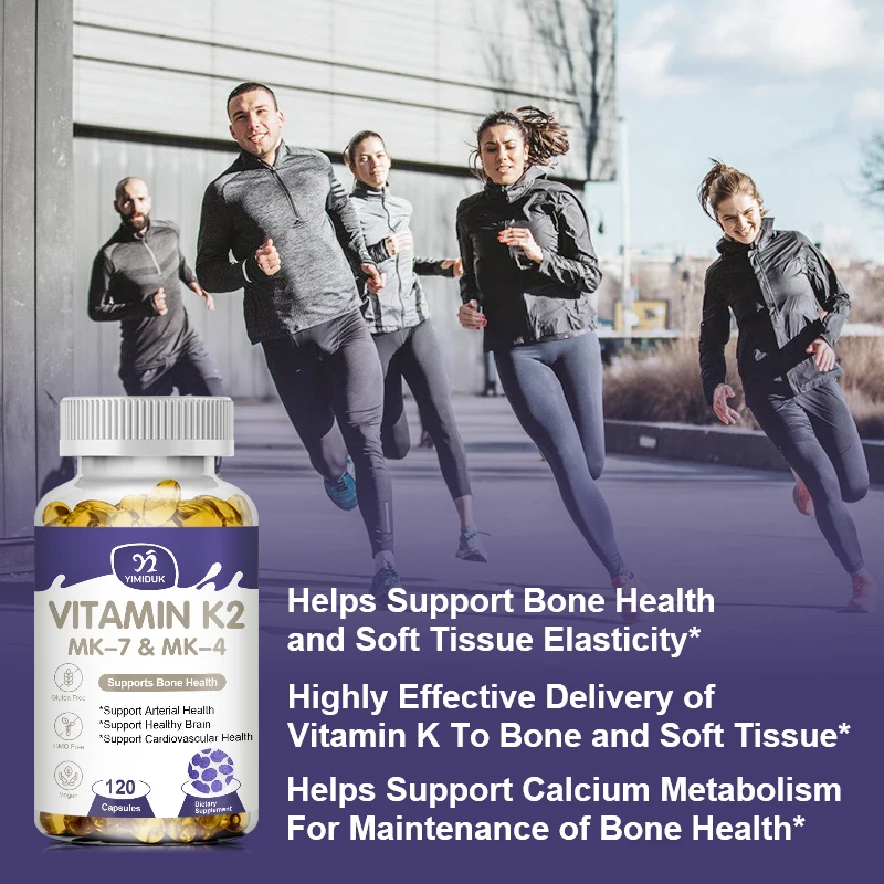 Vitamin K2 (MK7 & MK4) with D3 Supplement-  Support Strong Bones & Healthy Brain, Cardiovascular Health