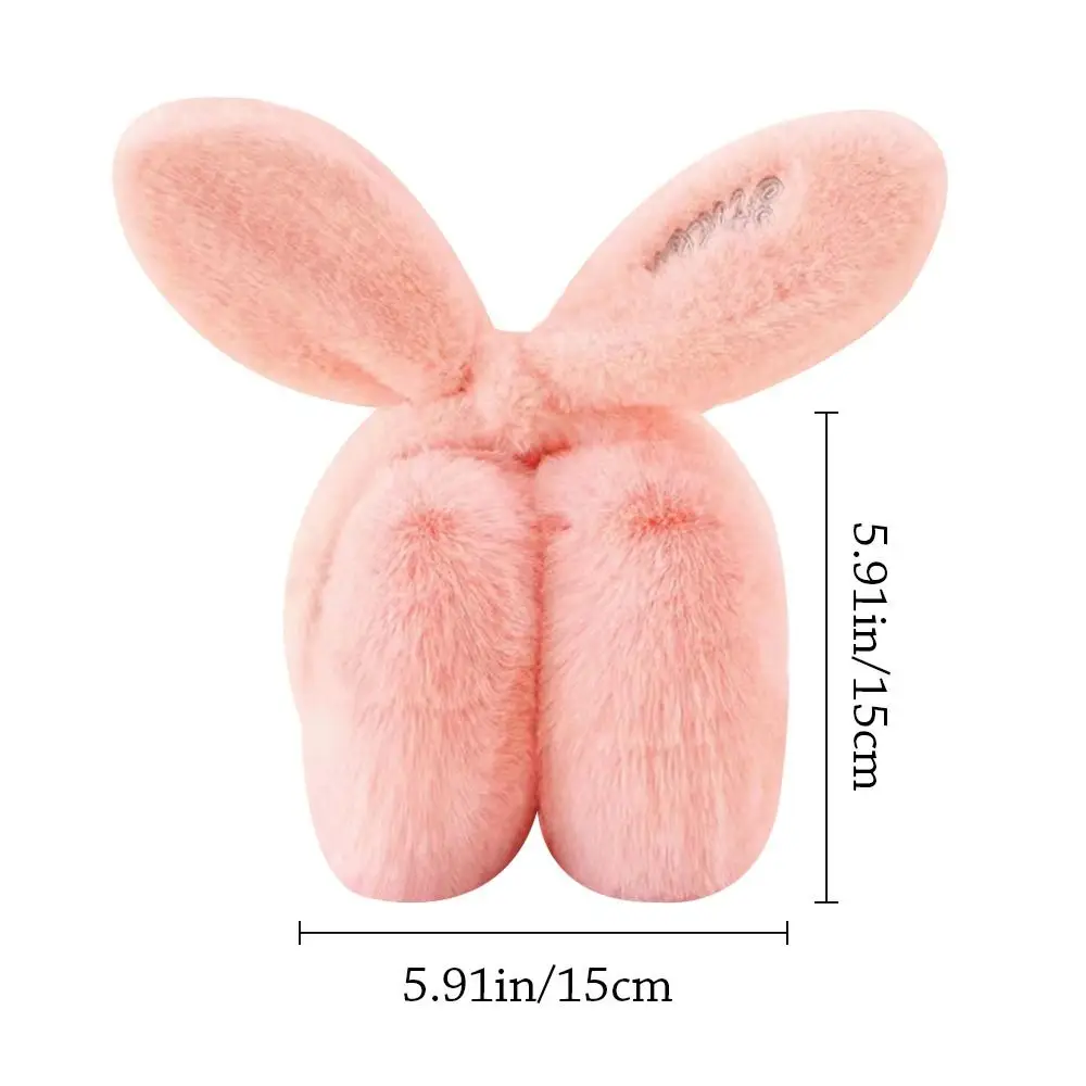 Cute Warm Plush Earmuffs Foldable Adjustable Earflaps Fluffy Soft Ear Warmer for Men Women