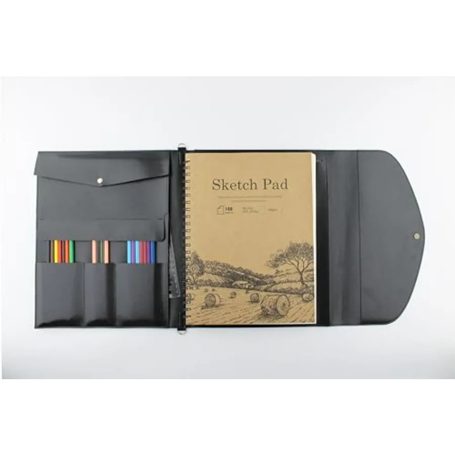 

Sketchbook Cover Artist Sketch Pad Cover for 9"x12" Sketchbook Drawing Book and Pencil Case Artist Gifts