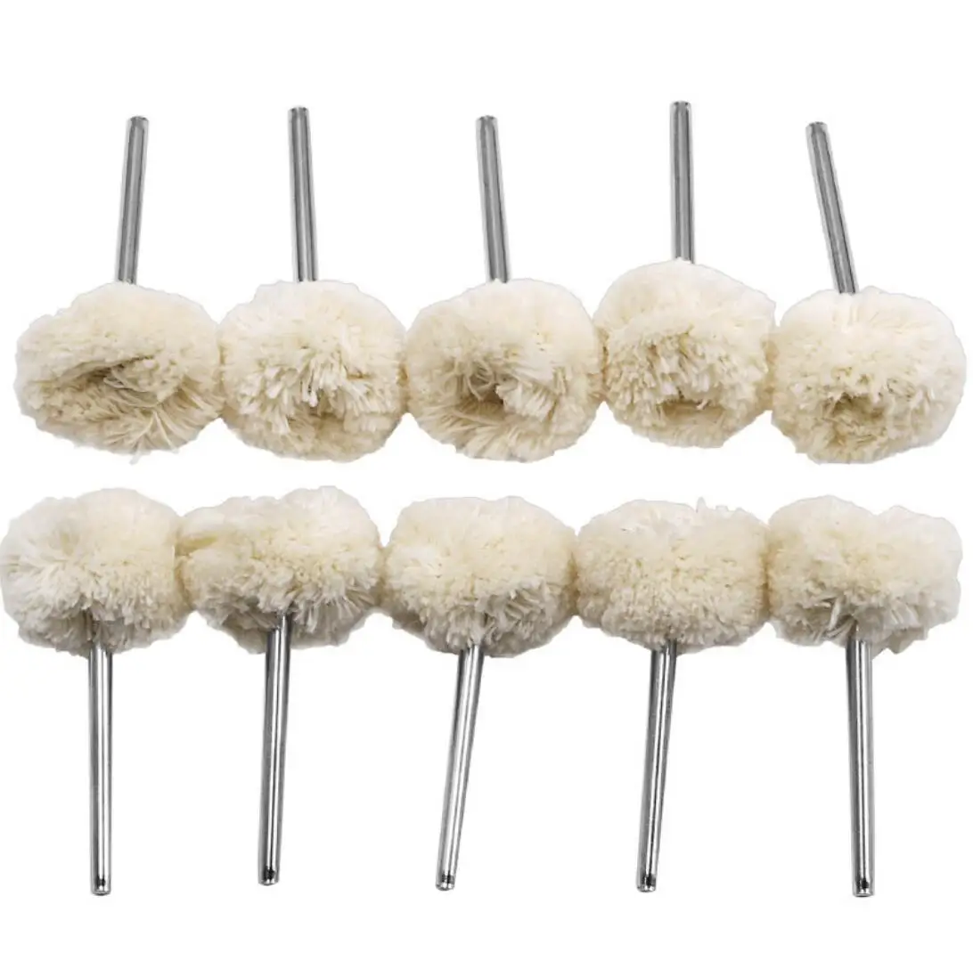 

10PCS Wool Wheel Polishing Head with 2.35mm Shank for Buffing Polishing Jewelry Metals Rotary Tool Accessories