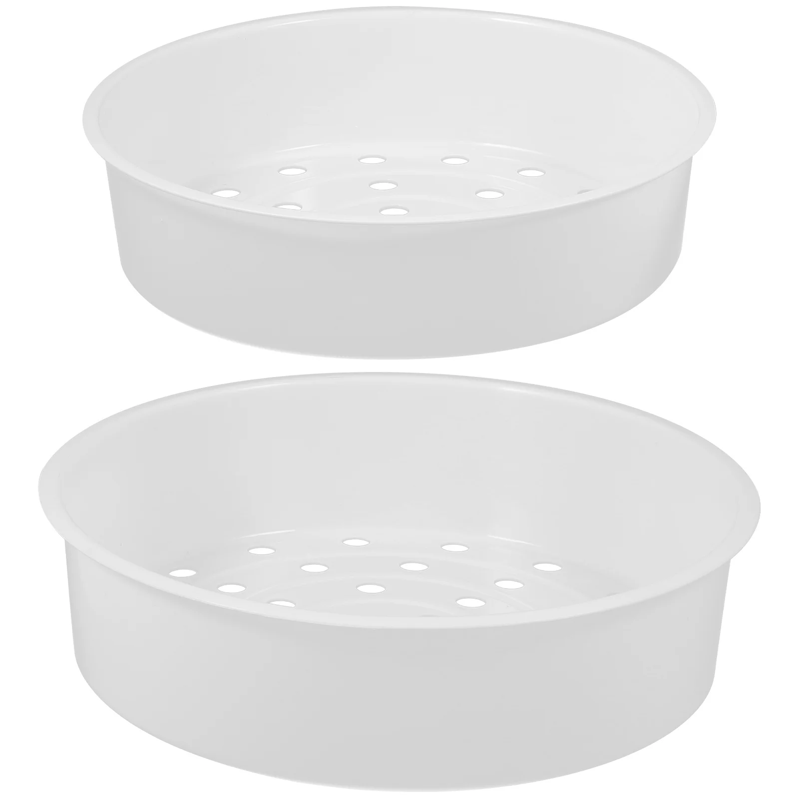 

2Pcs Steamer Basket Plastic Round Hole Rice Cooker Kitchen Supplies Food Steaming Tool for Seafood Vegetable