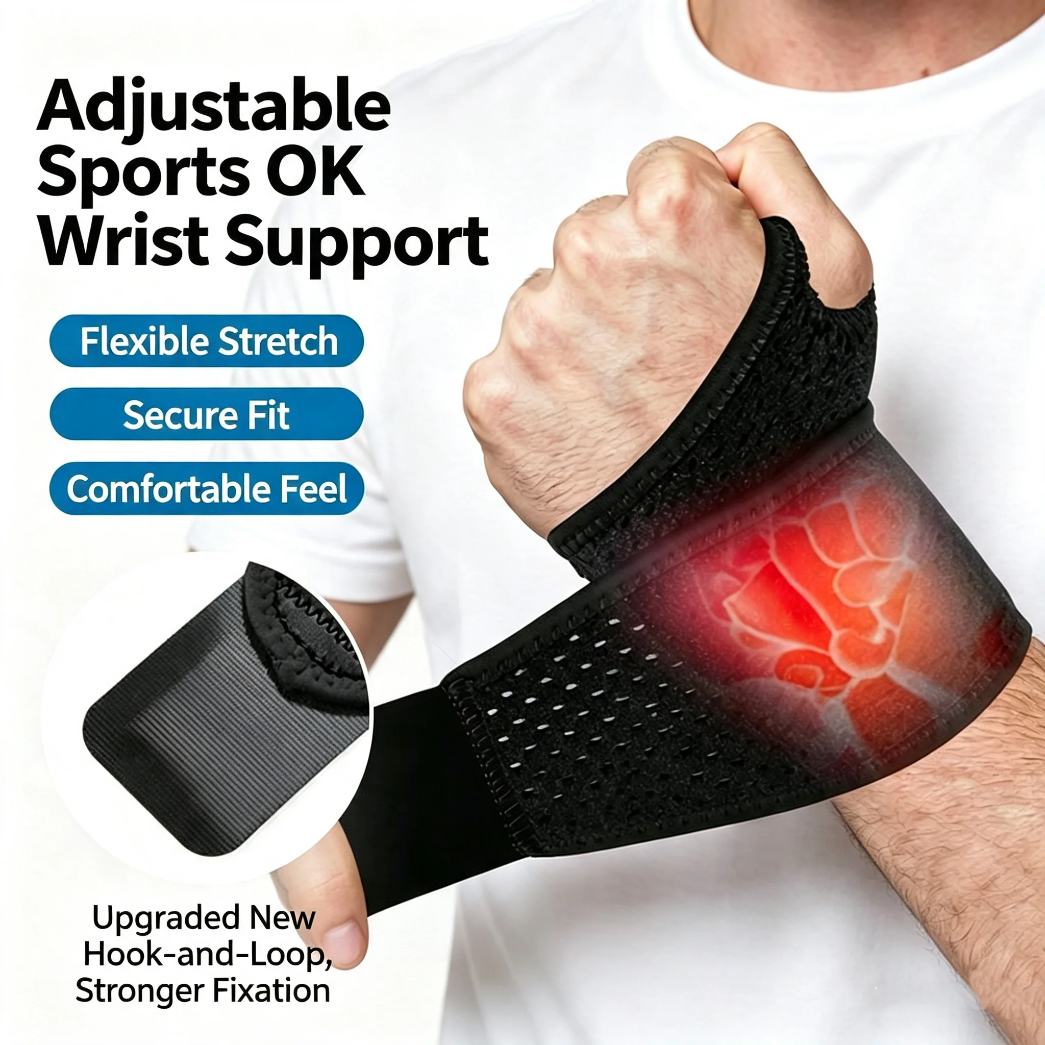 Single Sports Wrist Brace – Suitable for Fitness and Relieving Pain Caused by Tendonitis or Arthritis.