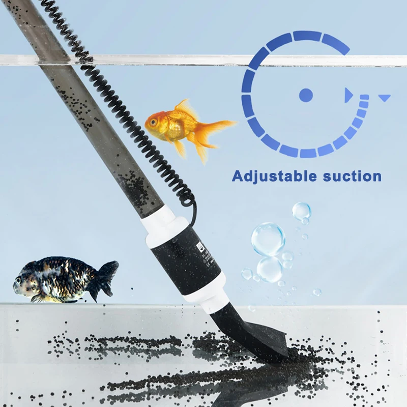 Powerful Suction Aquarium Electric Syphon Operated Fish Tank Sand Washer Vacuum Gravel Water Changer Siphon Filter Cleaner