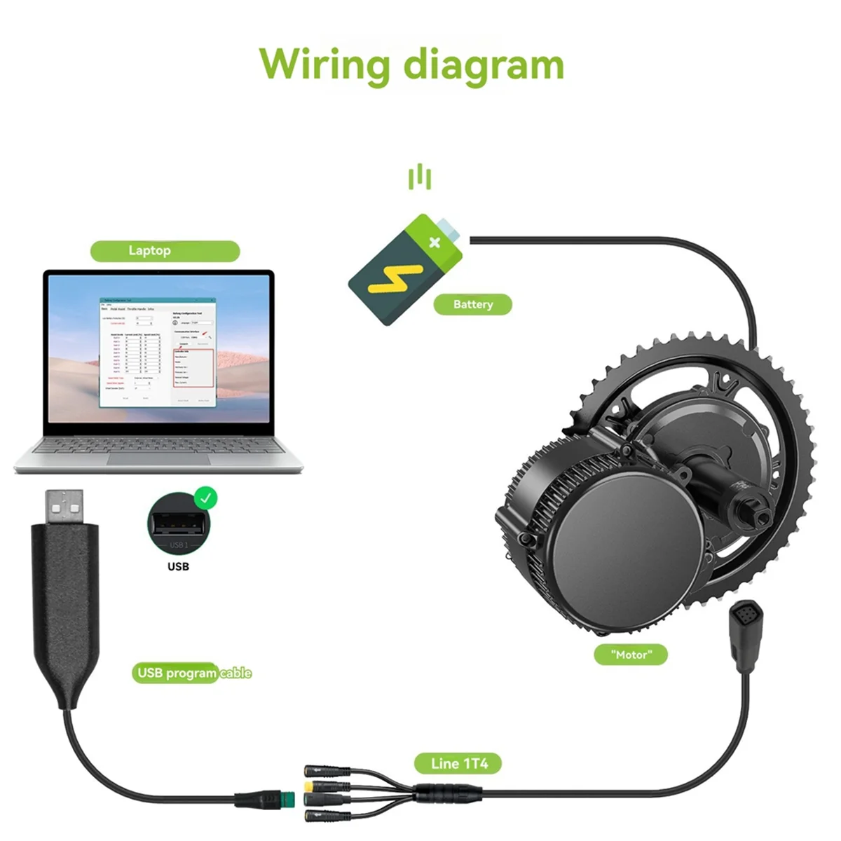 

USB-кабель для программирования AA74 для BBS01 BBS02, центр привода, программируемый кабель двигателя электрического велосипеда, протокол CAN