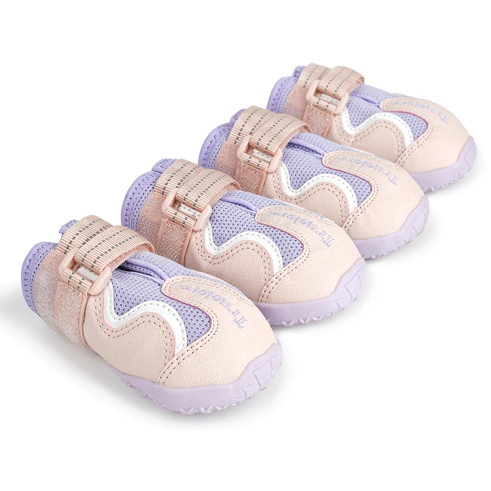 

Colorful pet dog boots Comfortable and convenient dog shoes soft lined with reflective non-slip TPR soles pet breathable shoes