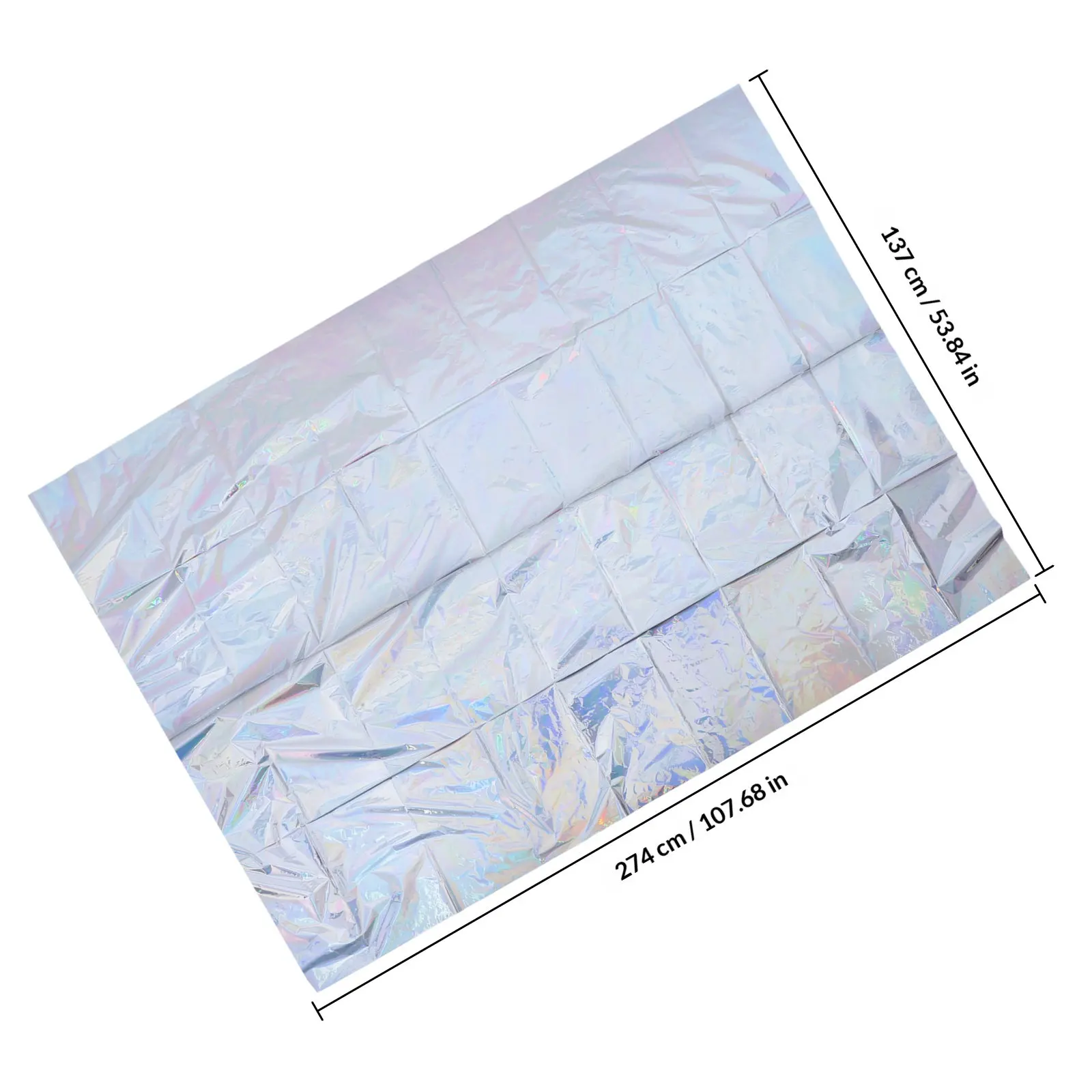 4Pcs Iridescent Silver Tablecloths Waterproof Plastic Rectangle Table Covers 137x274cm for Birthday Wedding Bridal Shower Disco