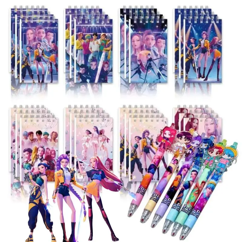 Caneta Gel Preta Anime Rumi, Caneta de Escrita para Estudantes, Tema Popular Caça às Bruxas, Caderno de Desenhos Animados, Companheiro Infantil, Presentes para Crianças