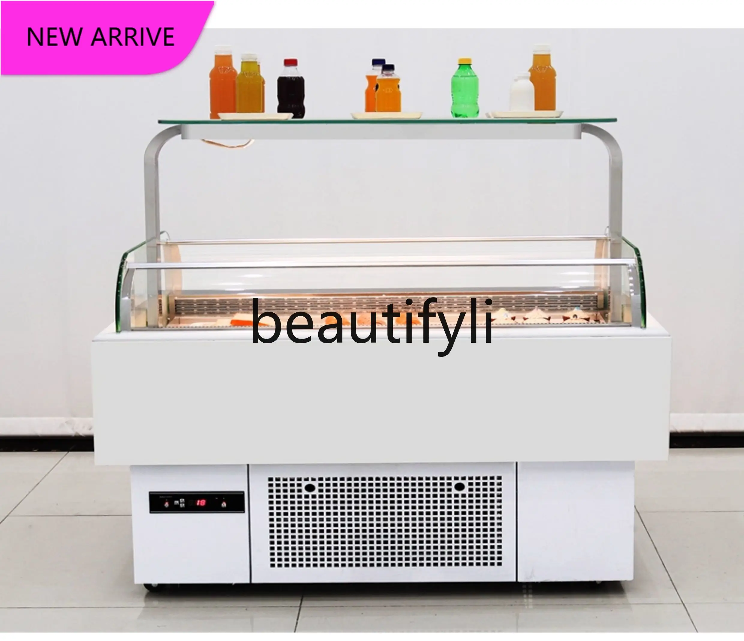 

E Open fruit fishing and preservation display cabinet, bakery beverage, dessert refrigerator