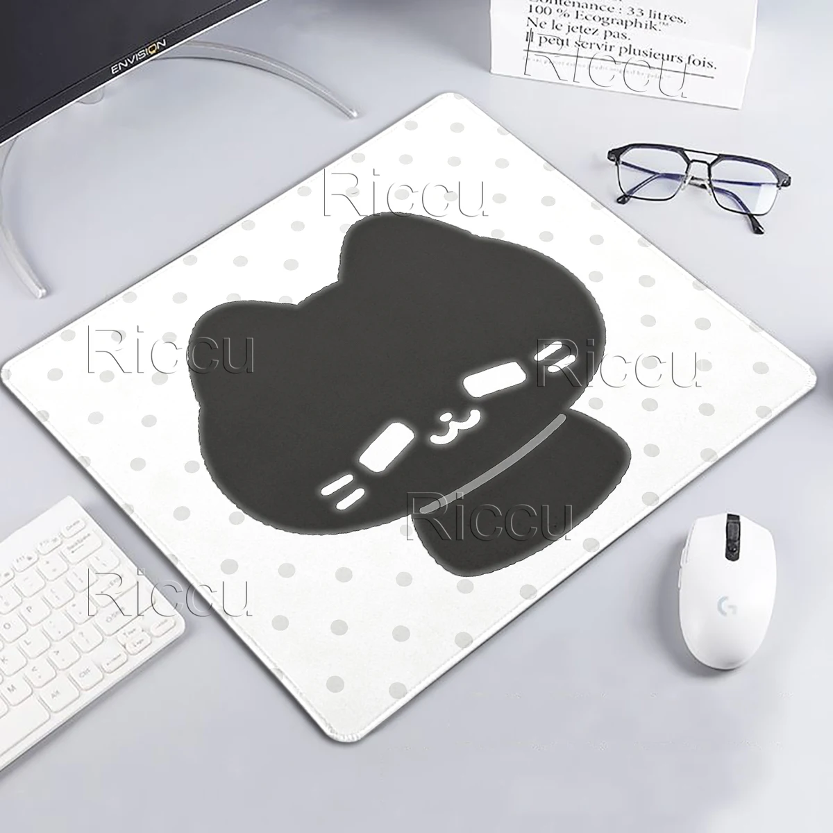 Simple Polka Dot Cat Mouse Pads Kawaii Small Size Desk Mats Gaming Office Accessories Keyboard Mat Anti-slip Rubber Desk Carpets