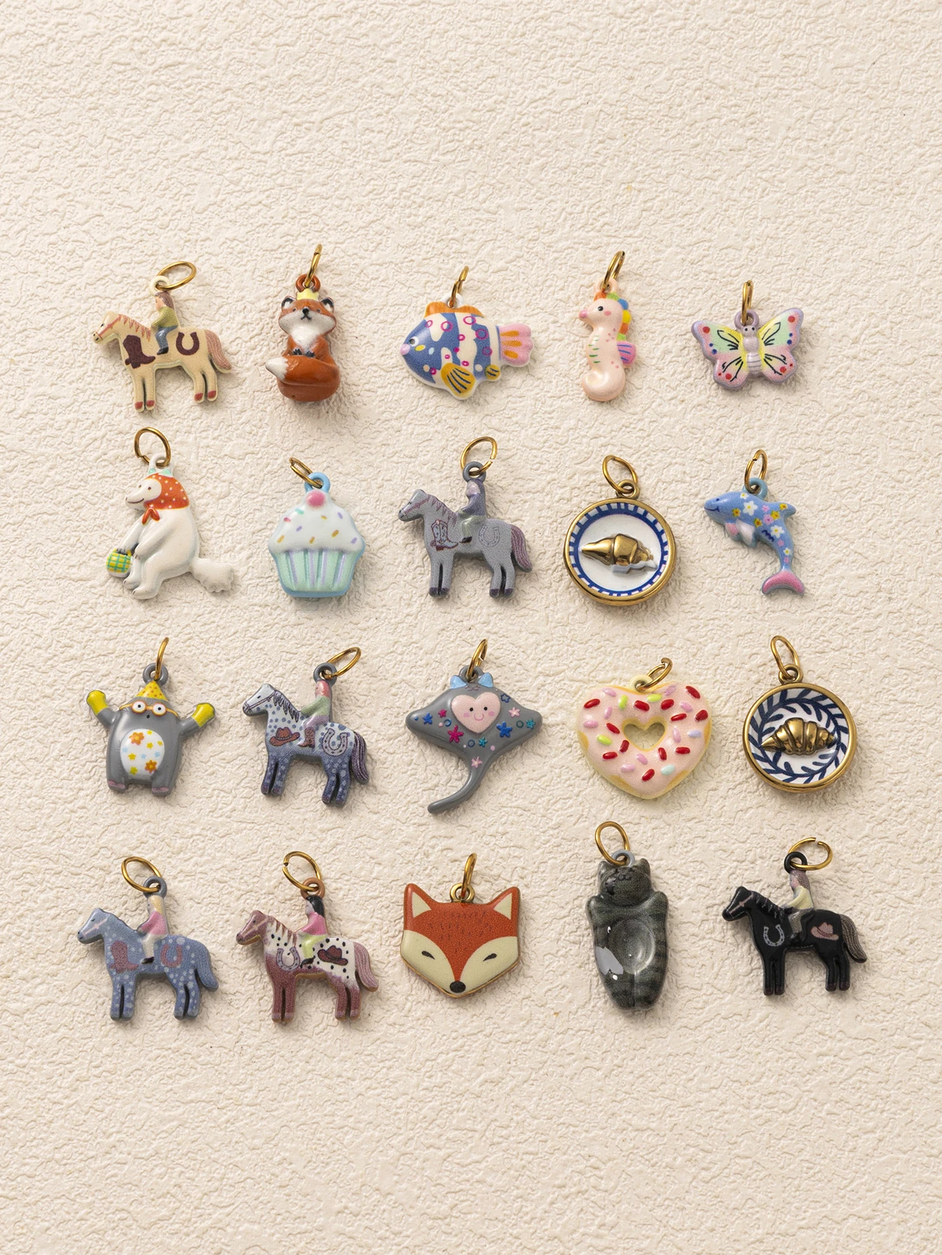 Ins Style Neue Romantische Niedliche Liebes-Pony-Hai-Fuchs DIY Anhänger Charms Schmuckherstellung – Detail 3