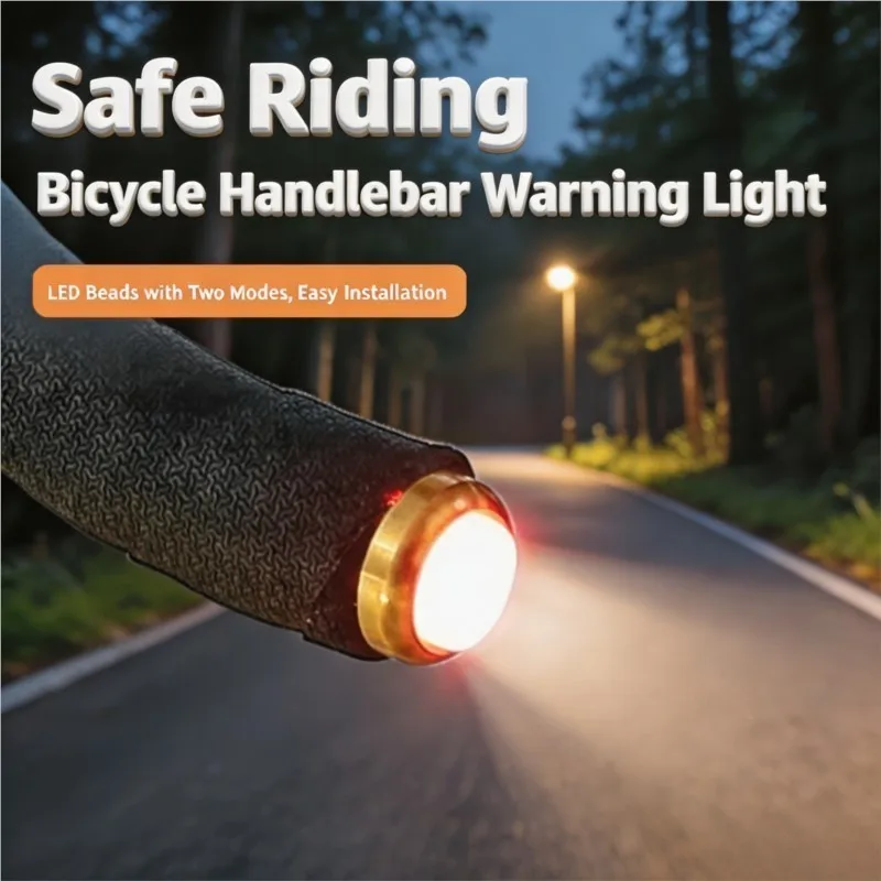 Fahrrad-Lenker-Endlicht LED-Lenker-Endstopfen Warnleuchte Blinker Sicherheitslicht Aluminiumlegierung Fahrradlicht für Straßen- und MTB-Fahrräder