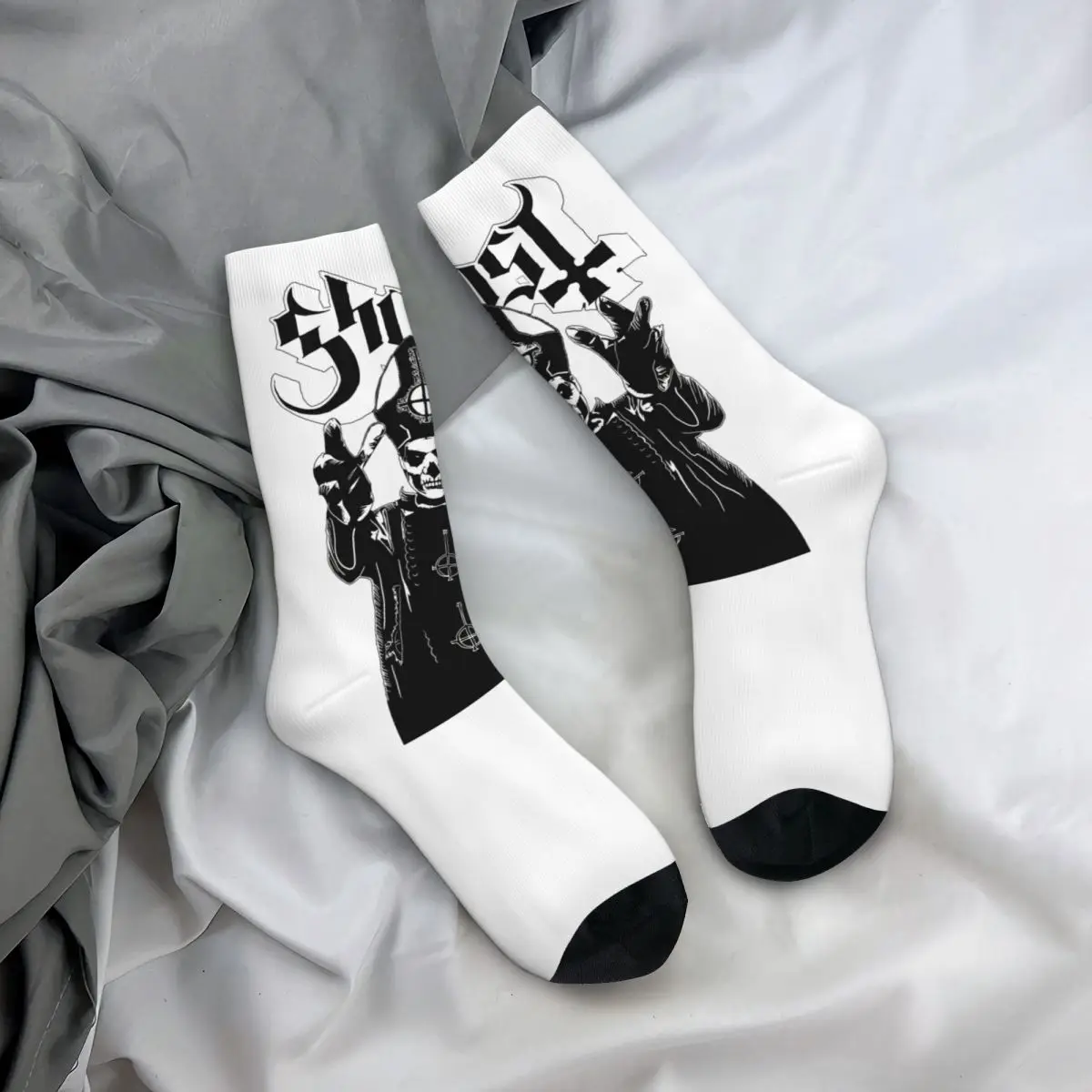 

Ghost BC Stockings rock band Design Funny Socks Autumn Anti-Slip Socks Adults Men Running Sports Medium Soft Socks