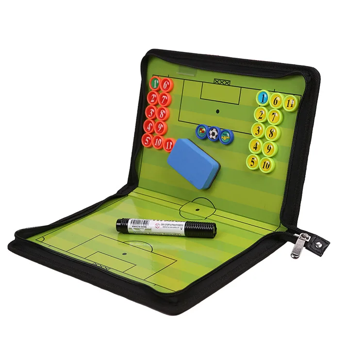 لوحة تكتيك مغناطيسية قابلة للطي، مجلد تكتيكات مدرب كرة القدم مع مؤقت، بطاقات الحكم، مدربي كرة القدم، حافظة للمدربين #6