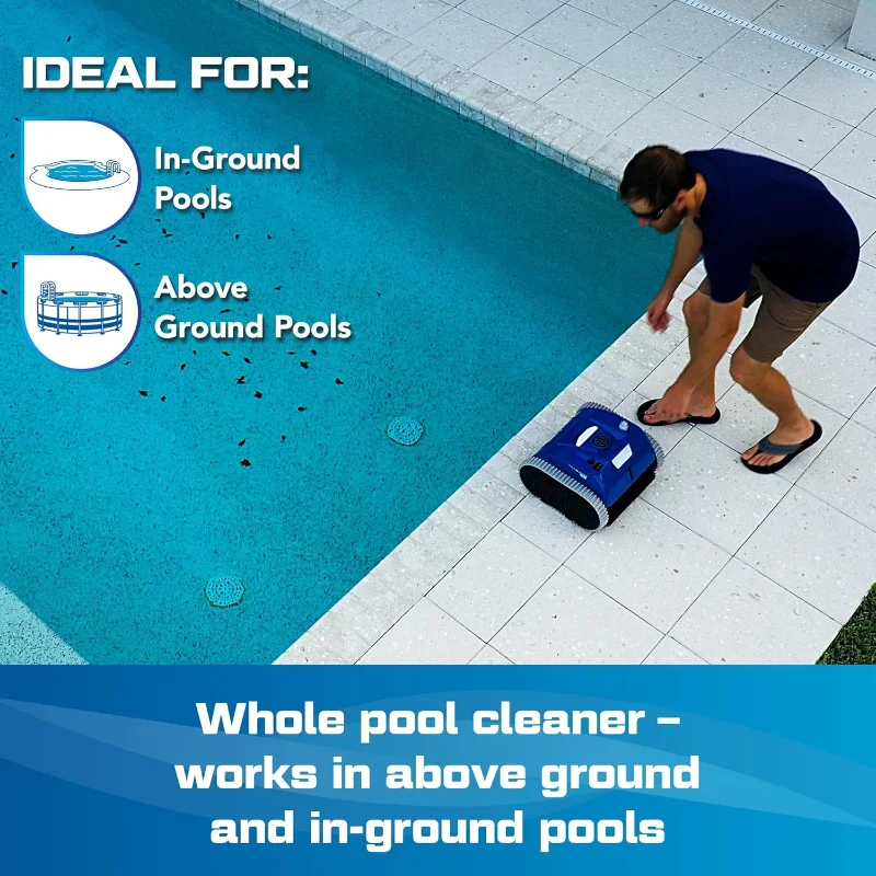 (All-New 2025) POOL BLASTER CX-300 Cordless Robotic Pool Cleaner for Smaller Inground & Above Ground Pools, 2.5 Hr Runtime