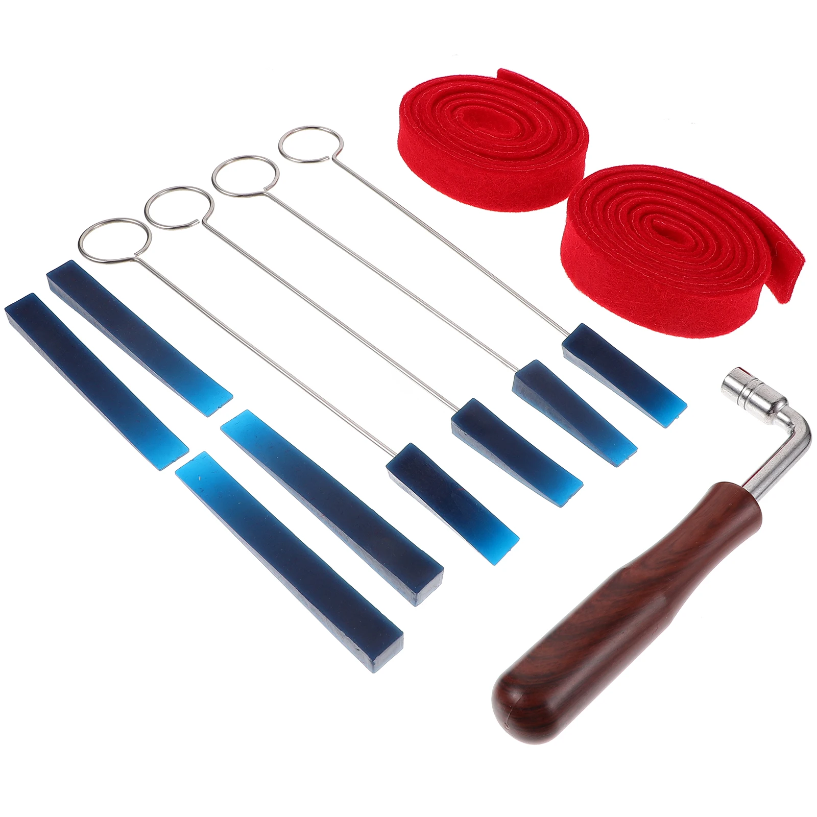 

11 Pieces Piano Tuning Tool Kit Essential Tools Metal Rubber Durable Compact Lightweight Portable Various