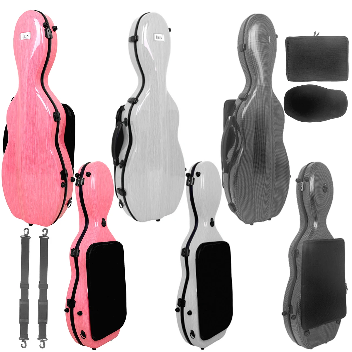 4/4 Size VB-30 Violin Box Violin Composite Case Light Body Bag with Music Score Bag  Available in Pink/Black/Silver Violin Parts
