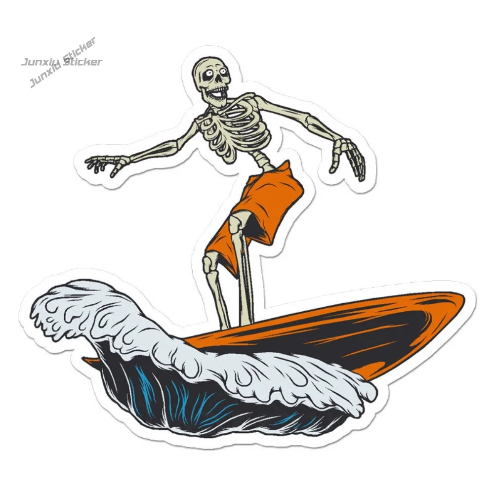 

Surfing Skeleton Vinyl Decal Sticker Indoor Creative Laptop Sticker Waterproof Vinyl Decal Durable Decoration Accessories