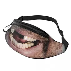 Cool Funny Missing Teeth Fanny Pack for Cycling Camping Women Men Hillbilly Smile Crossbody Waist Bag Phone Money Pouch